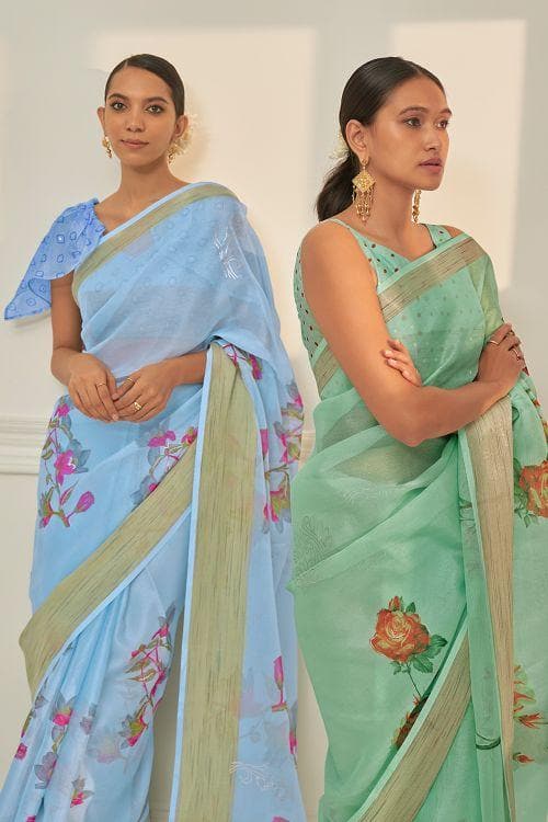 organza silk saree