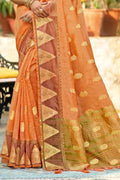 Organza Saree Cider Orange Organza Saree saree online