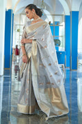 Organza Saree Cloud Grey Organza Saree saree online