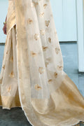 Organza Saree Cream Colour Organza Saree saree online