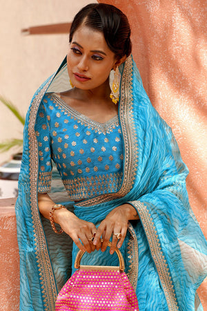 organza saree blouse design