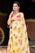 Organza Saree Daisy Yellow Organza Saree saree online