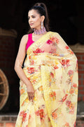 Organza Saree Daisy Yellow Organza Saree saree online