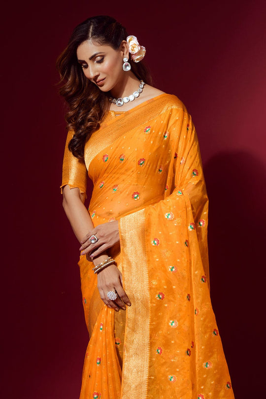 organza silk saree