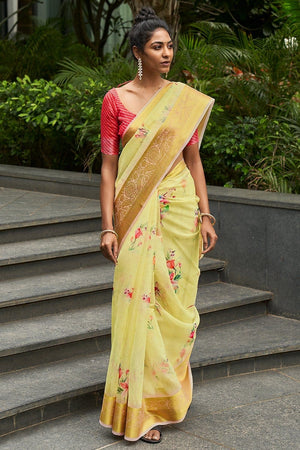 Fair Meadows Green Organza Saree