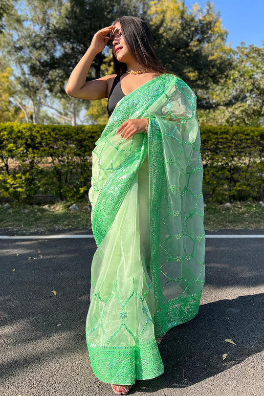 organza saree