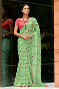 organza saree blouse design