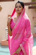 pink designer saree