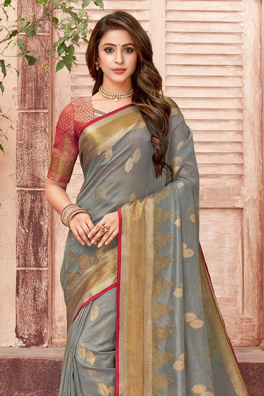organza silk saree