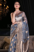 organza saree with embroidery