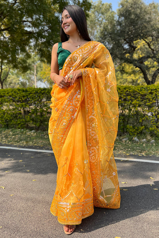 organza saree