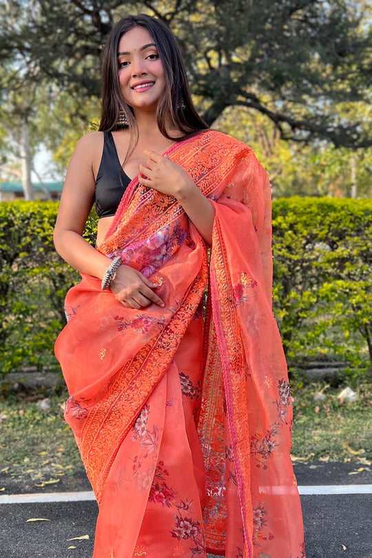 organza saree