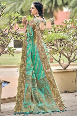 Iris Blue Organza Saree