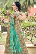 Organza Saree Iris Blue Organza Saree saree online