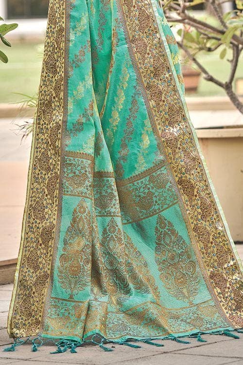 Organza Saree Iris Blue Organza Saree saree online