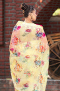 Organza Saree Iris Yellow Organza Saree saree online