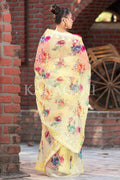 Organza Saree Iris Yellow Organza Saree saree online