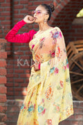 Organza Saree Iris Yellow Organza Saree saree online
