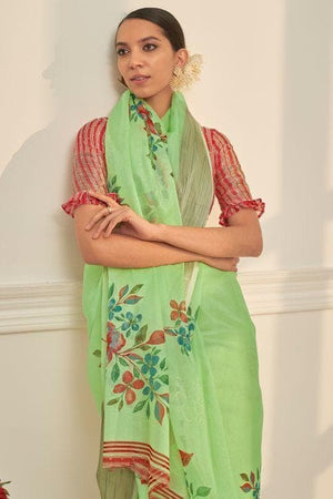 Jade Green Organza Saree