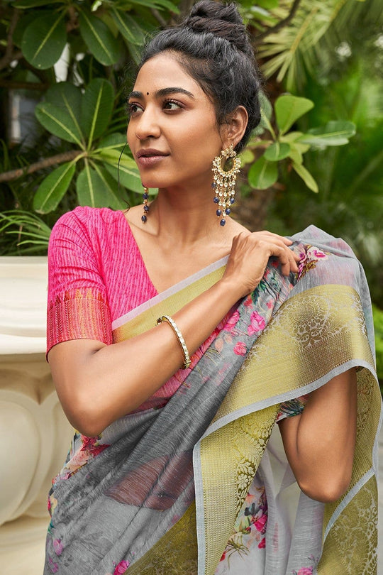 Organza Saree Koala Grey Organza Saree saree online