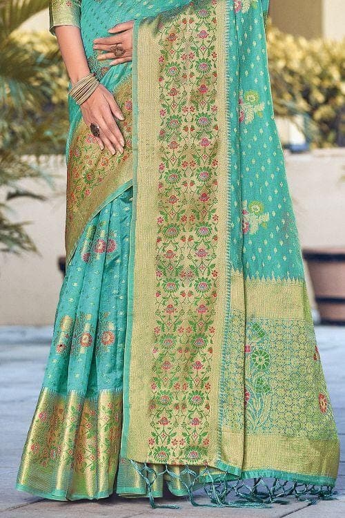 organza saree blouse design