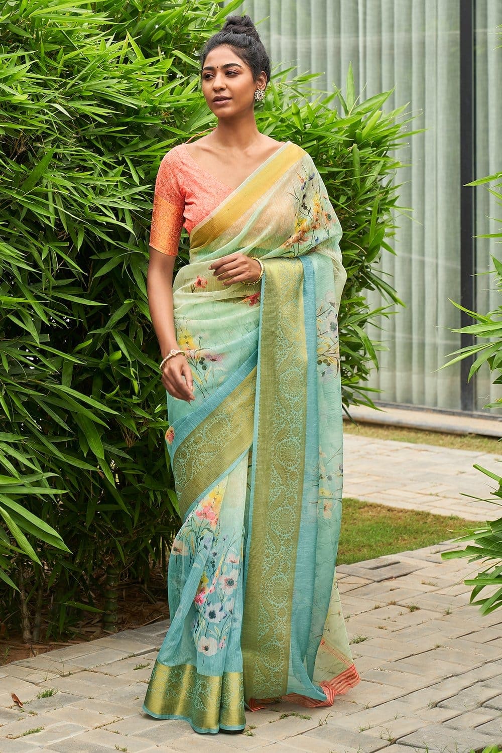 Organza cotton sarees online discount