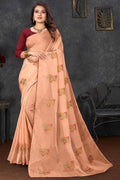 peach saree