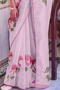Lilac Purple Organza Saree