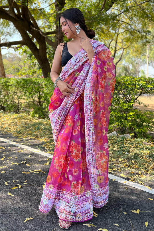 organza saree