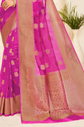 Organza Saree Magenta Purple Organza Saree saree online