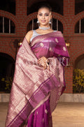Organza Saree Magenta Purple Organza Saree saree online
