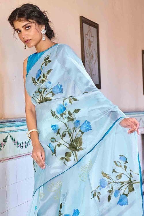 Maya Blue Organza Saree