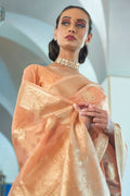 Organza Saree Melon Orange Organza Saree saree online