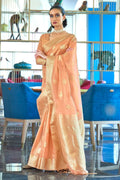 Organza Saree Melon Orange Organza Saree saree online