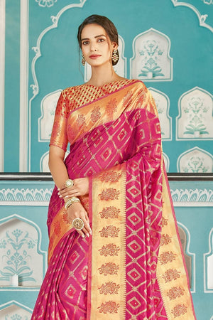 Mexican Pink Organza Saree