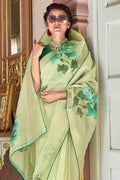 Mint Green Organza Saree