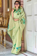Mint Green Organza Saree