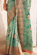 Mint Green Organza Saree