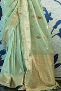 Organza Saree Mint Green Organza Saree saree online