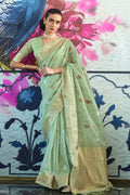 Organza Saree Mint Green Organza Saree saree online