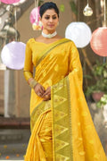 Organza Saree Mustard Yellow Organza Saree saree online