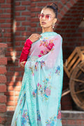Organza Saree Ocean Blue Organza Saree saree online