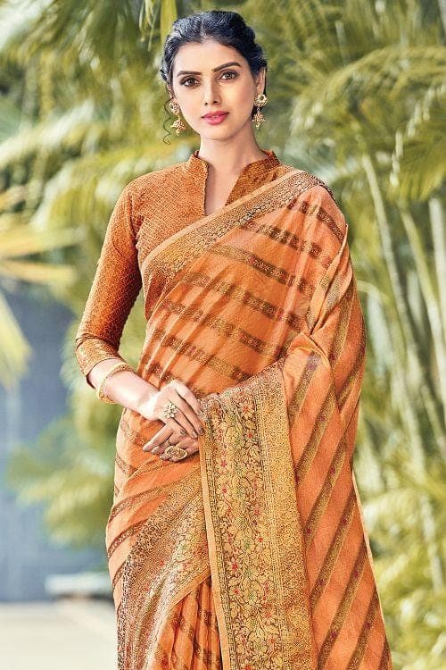 organza saree blouse design