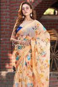 Organza Saree Orange Organza Saree saree online