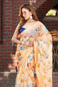 Organza Saree Orange Organza Saree saree online