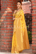 Organza Saree Pansy Yellow Organza Saree saree online