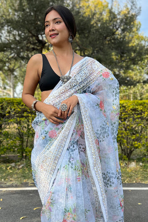 organza saree