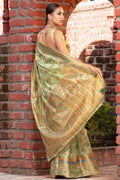 Organza Saree Pearlescent Green Organza Saree saree online