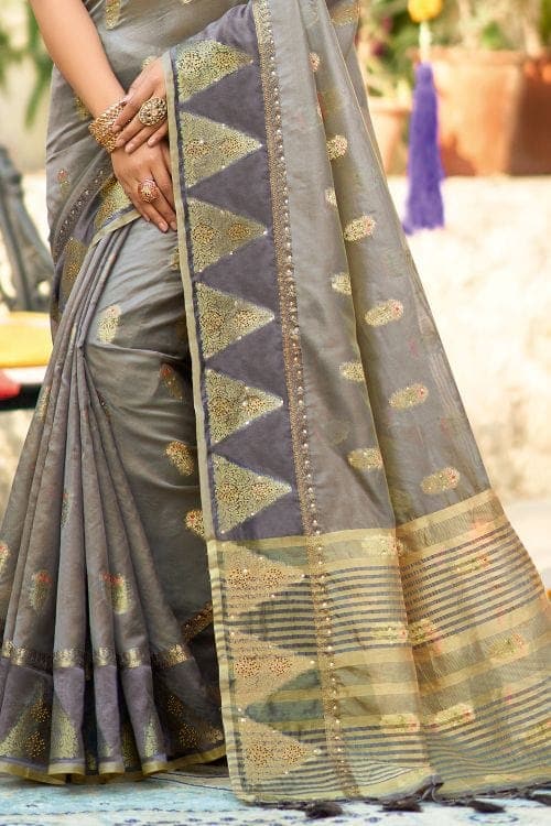 Organza Saree Pewter Grey Organza Saree saree online