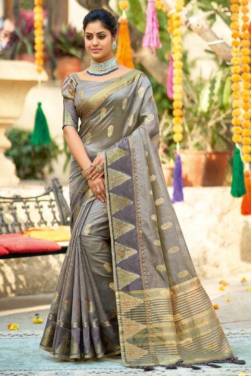 Organza Saree Pewter Grey Organza Saree saree online